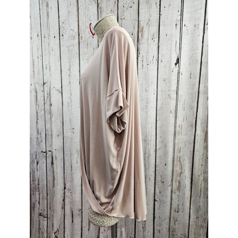 EXCUSE ME I HAVE TO GO BE AWESOME Women's L Mauve Surplice Blouse Shirt Top EUC - Picture 6 of 8